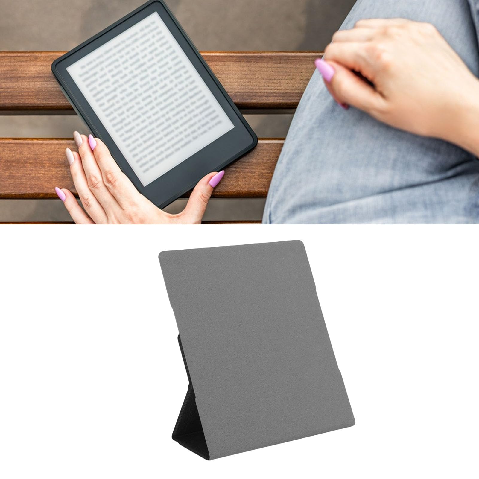 Jiawu Custodia in Pelle Sottile Ed Elegante per E-reader Kindle Scribe, Antiurto con Slot per Penna e Funzione Supporto, Essenziale per i Viaggiatori (BLACK)