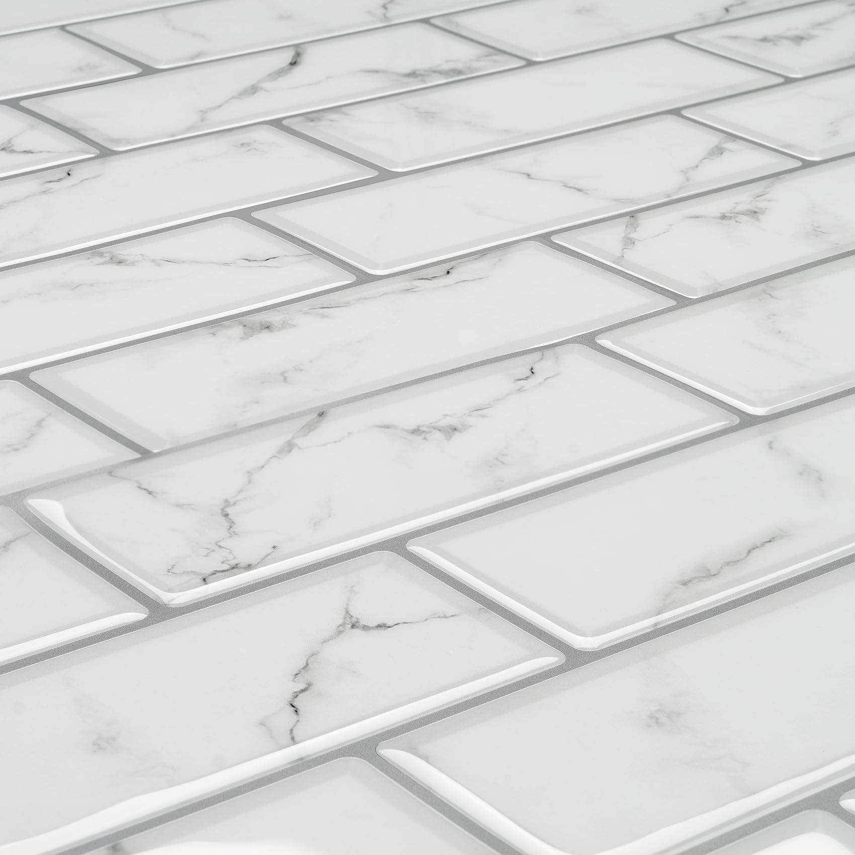 Livelynine Azulejos Adhesivos Baño Pared 30X30CM Losetas Vinilo para Paredes de Cocina 16 Losetas Impermeable Azulejos Adhesivos Pared 3D Pegatinas de Azulejo Gris Claro Azulejo Adhesivo Cocina
