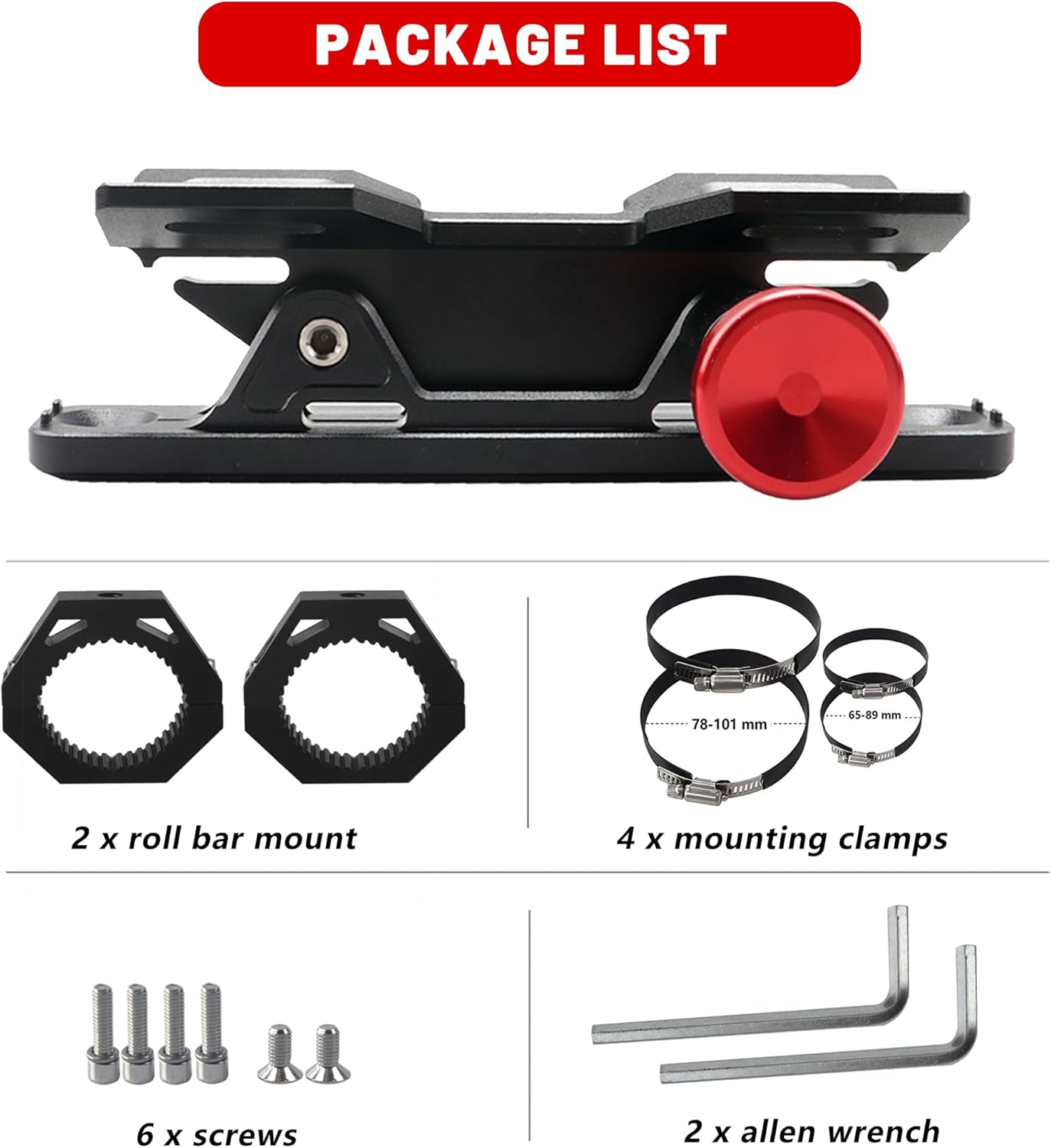 UTV Fire Extinguisher Mount Kit - Aluminum Adjustable Quick Release Roll Bar Car Fire Extinguisher Bracket Holder for 1.75-2in Roll Bar UTV Compatible with Polaris RZR SXS Ranger Camper Can-Am