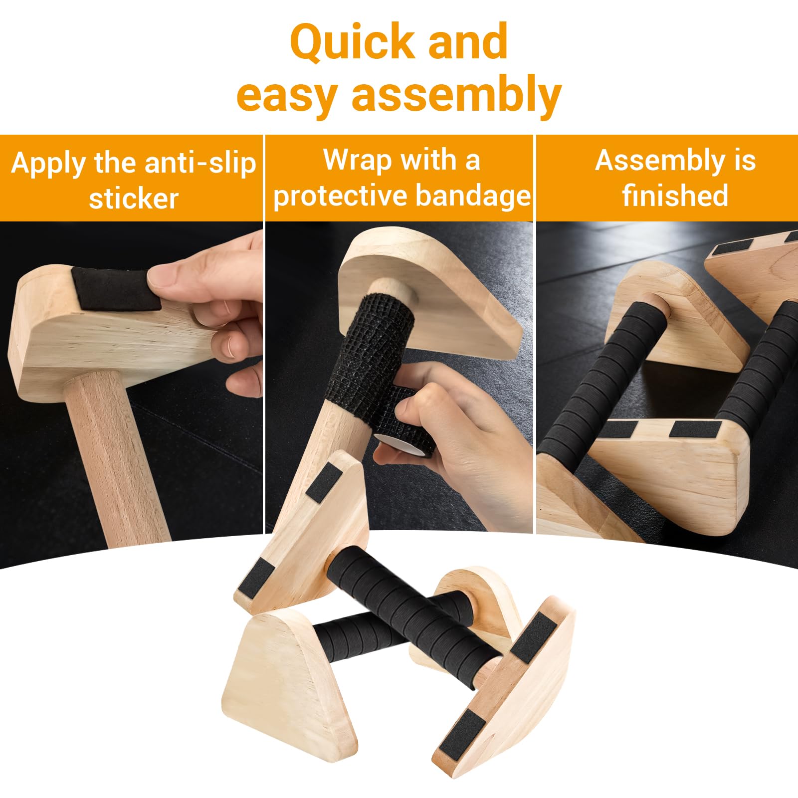 Parallele Calisthenics, Push Up Board, 20cm Calisthenics Attrezzature, Parallele Ginnastica Artistica per Casa Yoga, con Maniglie Antiscivolo, Carico Fino 200kg