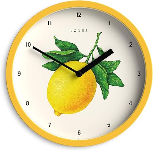 Miniatura 10 de JONES CLOCKS® Reloj de pared de frutas | Reloj redondo pequeño y moderno | 8 pulgadas | Naranja | Obra de arte naranja ilustrada | Ideal para