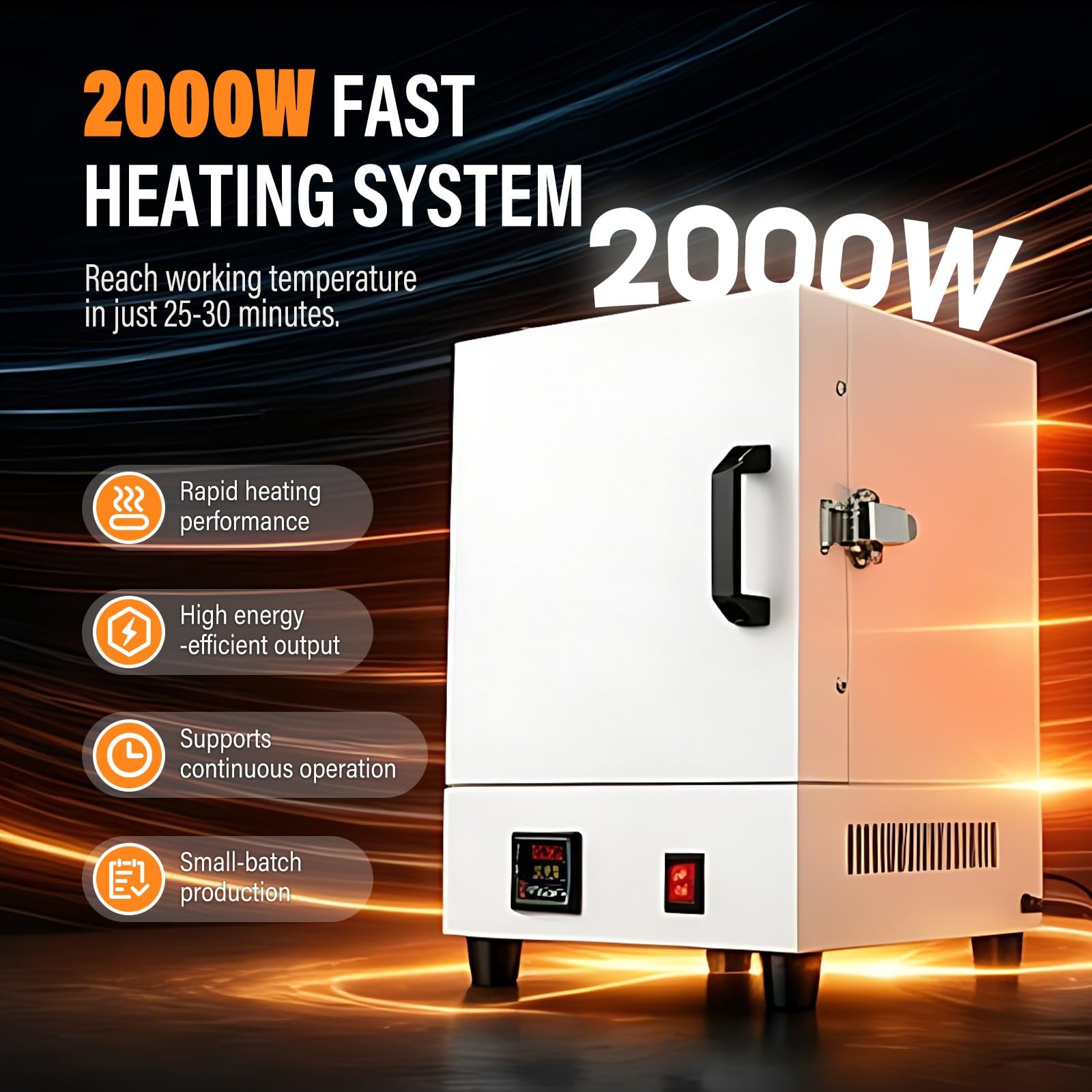 Forno Elettrico Gioielli 2000w, Forno Cera Persa 1150℃ per Lost Wax Casting, Muffle Kiln E Applicazioni in Laboratorio Professionale Creativo per Lavorazioni Avanzate