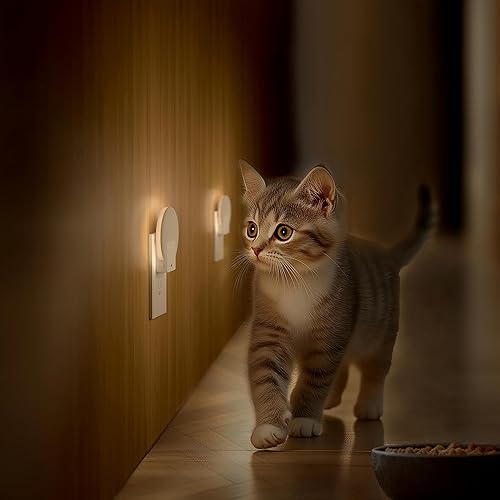 Miniatura 8 de Lyridz Luz nocturna LED retroiluminada con enchufe con sensor automático de anochecer a amanecer, 1-50 LM regulable luz nocturna blanca cálida