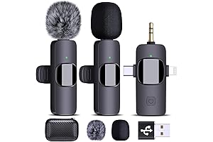 Dual Wireless Lavalier Microphones for Laptop