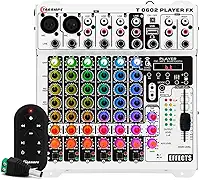 Mesa De Som Taramps 6 Canais Player Multicolor T0602 Mixer T 0602 Equalizador 4 Bandas Mp3 Usb Fm Bluetooth 78 Efeitos Rgb Led Efeito Echo FX Microfone Violão Som Automotivo Profissional Igreja