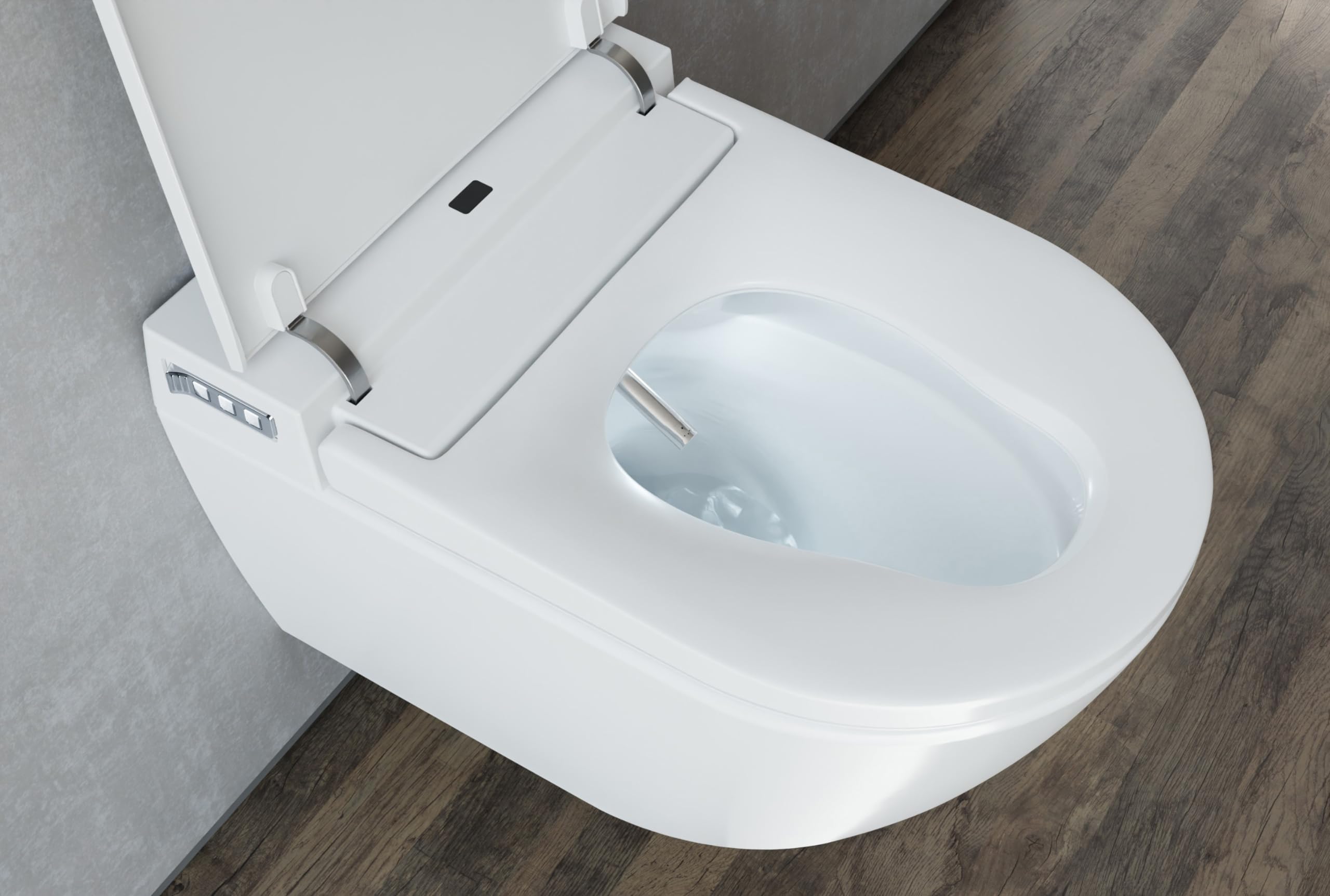 Bernstein 540 PRO Toaleta myjąca WC z funkcją bidetu - sterylizator wody, suszenie cielym powietrzem, podgrzewane siedzisko, filtr zapachów, pilot i panel boczny, bezkołnierzowa toaleta wisząca