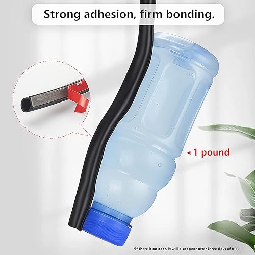 Miniatura 3 de Tira de sellado para puertasventanas, sellos de respaldo autoadhesivos con gran espacio, fácil de cortar a tamaño 1 (negro, 18 pies)