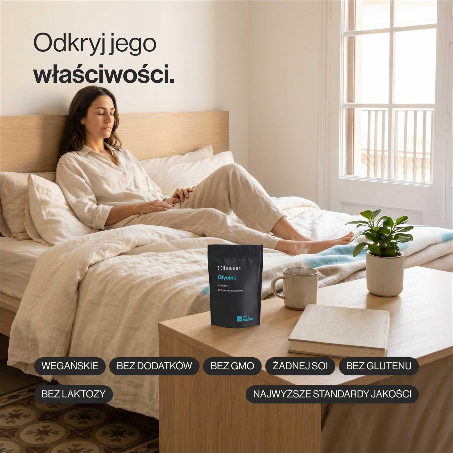 Glicyna Proszek 500g – 3000 mg/Dawka – 100% Czysty, Brak Dodatków – Zenement