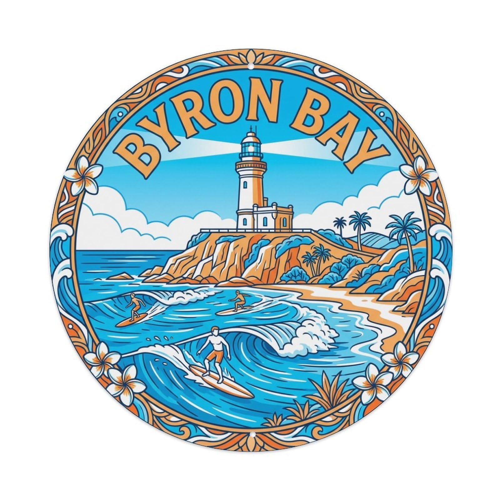 Vintage Travel Australia Byron Bay Metal Tin Sign