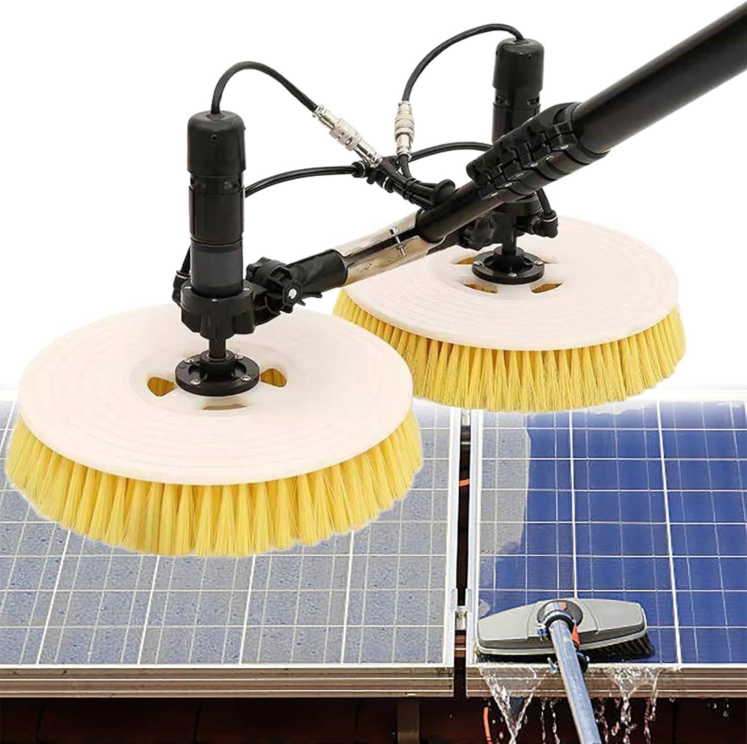 ASerZenith Solar Panel Cleaning Kit With Electric Brush, Water Fed Pole, And Accessories For Efficient Photovoltaic Maintenance,Powerversion-5.5M(18Ft)