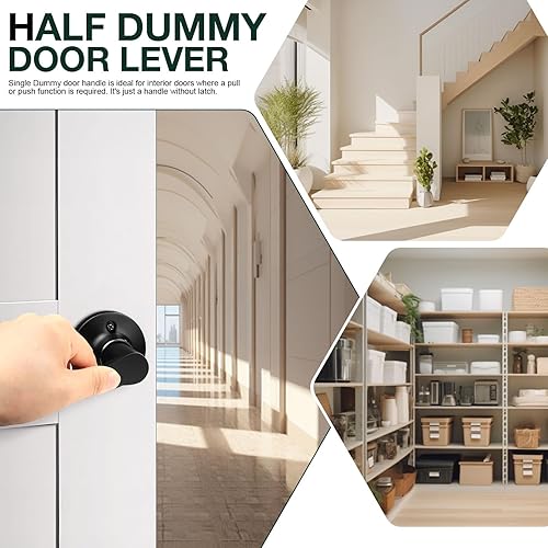 Miniatura 3 de GOBEKOR Paquete de 1 palanca negra para puerta zurda, manija de puerta para armario, cerradura sin giro para armarios de pasillos