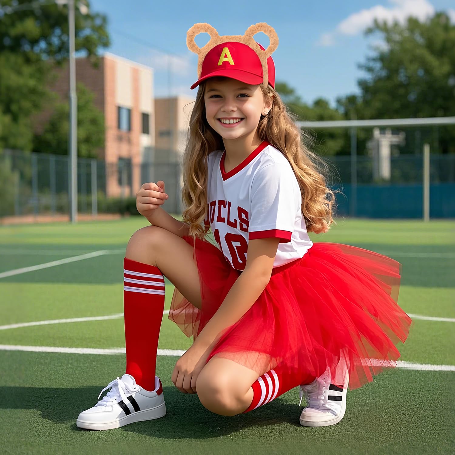 iZoeL Chipmunk Costume Set Girls World Book Day Costumes Girls, Chipmunk Ears Headband Hat Tutu Skirt Socks - Image 4
