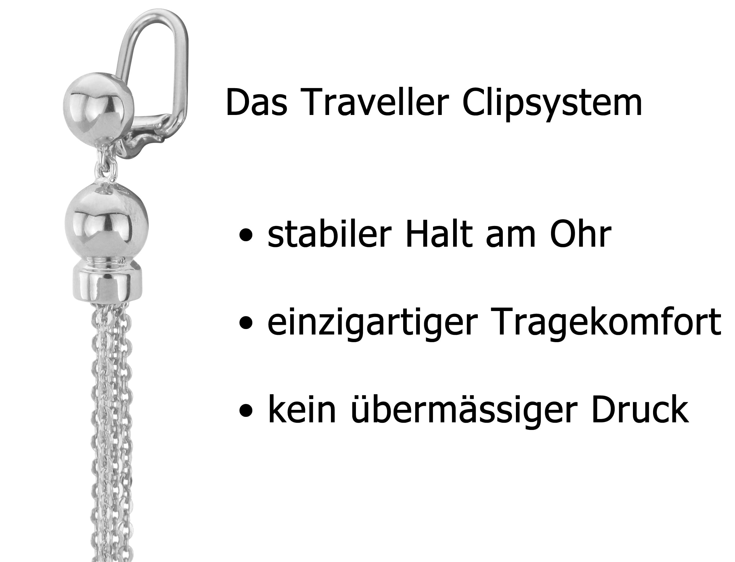 Traveller Ohrclip - Hänger - Quaste - diverse Farben