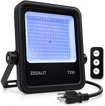 True 365nm UV Black Light, 72W LED Flood Light, 4-Level Remote