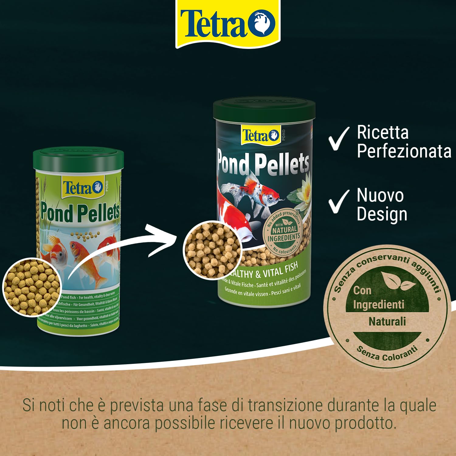 Tetra Pellet di mangime per pesci da laghetto, 1,03 kg, biologicamente bilanciato per pesci da laghetto