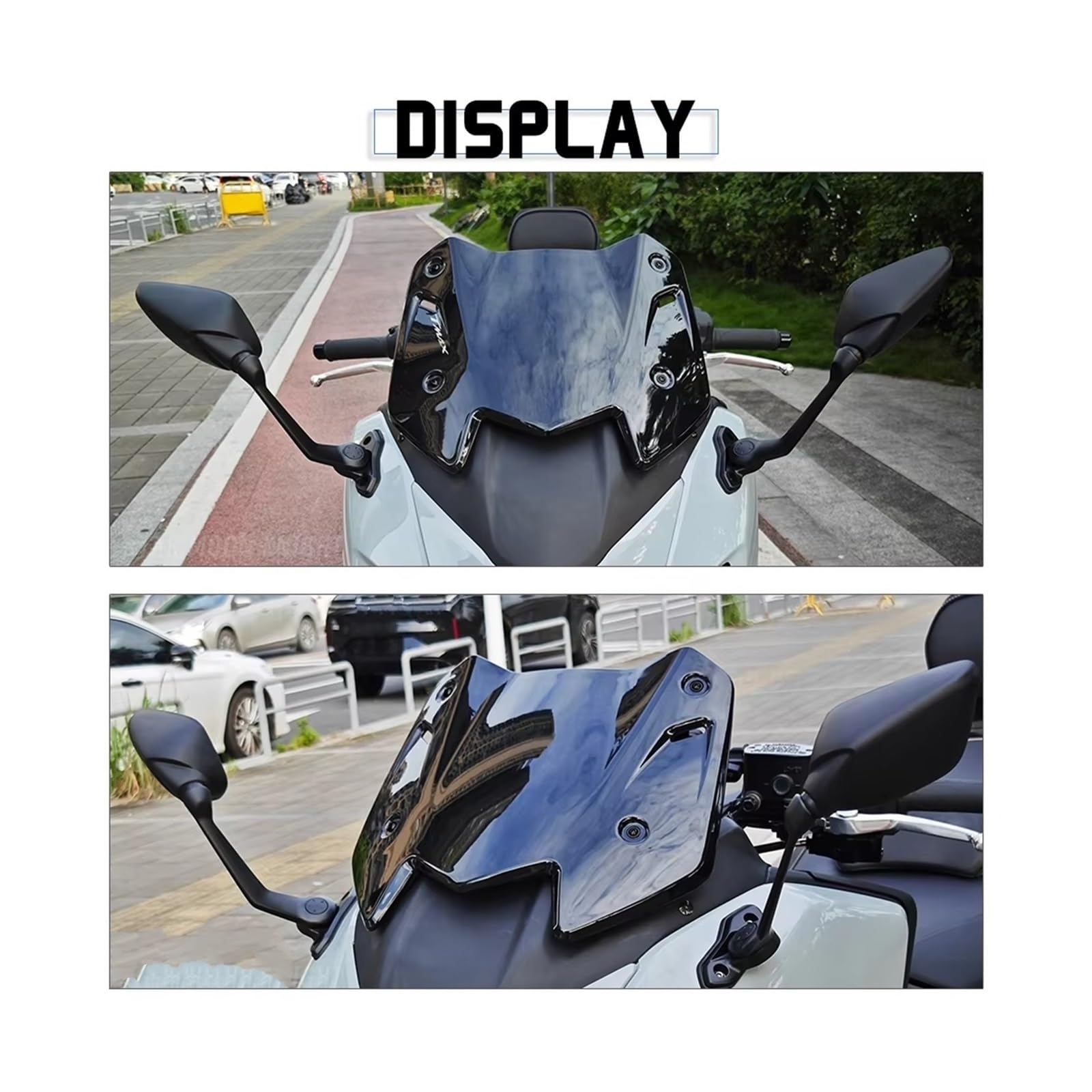 Parabrezza Deflettori Moto Per TMAX560 Per TMAX 560 Per Tech Per MAX ABS 2022-2026 Parabrezza Per Moto Deflettore Schermo Cupolino Moto(Nero)
