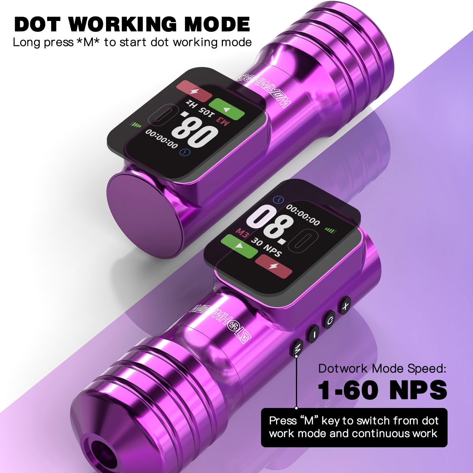 Wormhole Adjustable Rotary Tattoo Pen Kit with Dual Batteries