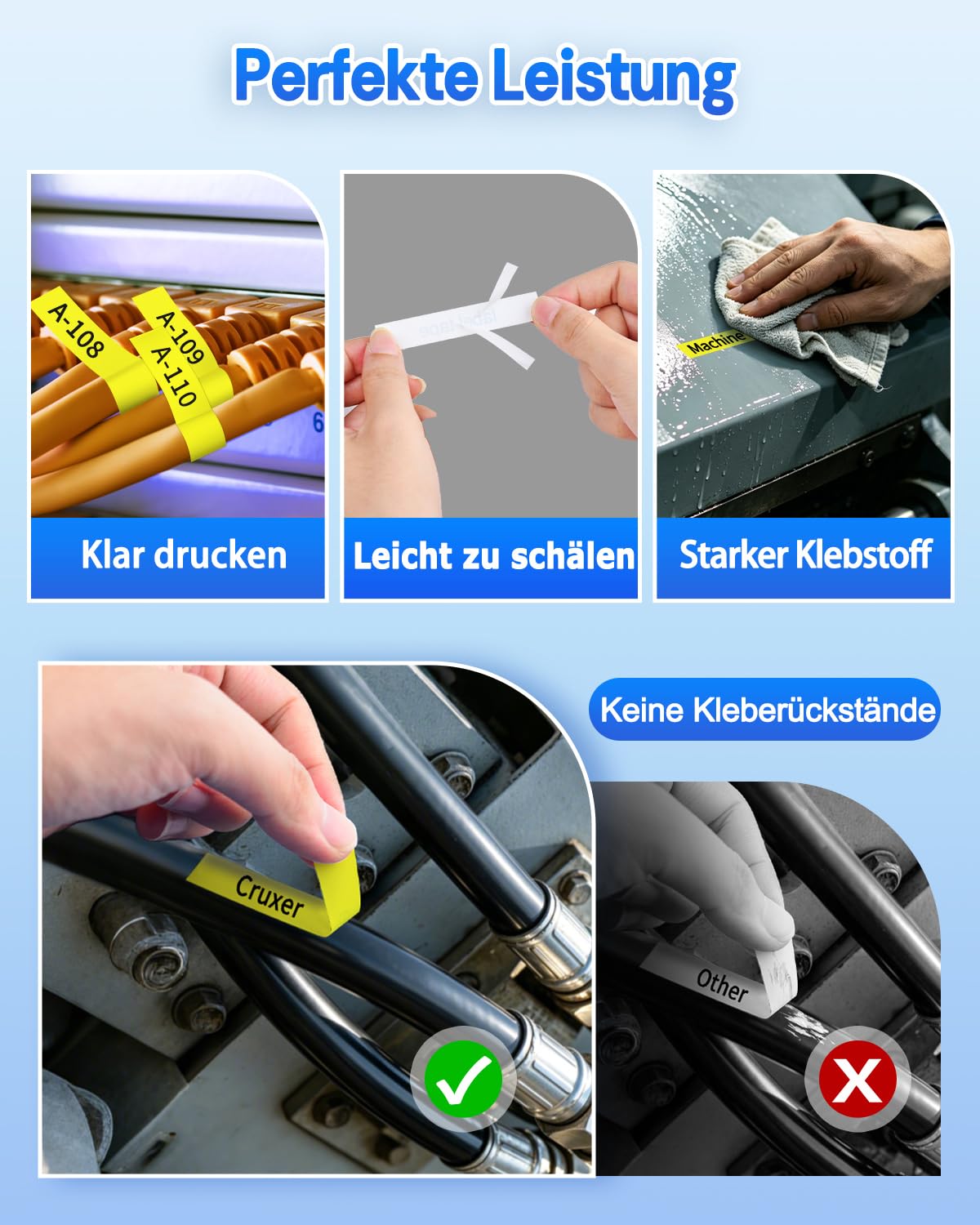 Cruxer 200er-Pack Kompatibel mit Ptouch TZeFX631 12 mm Schwarz auf Gelb | TZeFX631 Flexible ID laminiertes Etikettenband Ersatz für Ptouch PT-H110 H100 H105 P300BT E110 D200 Etikettendrucker