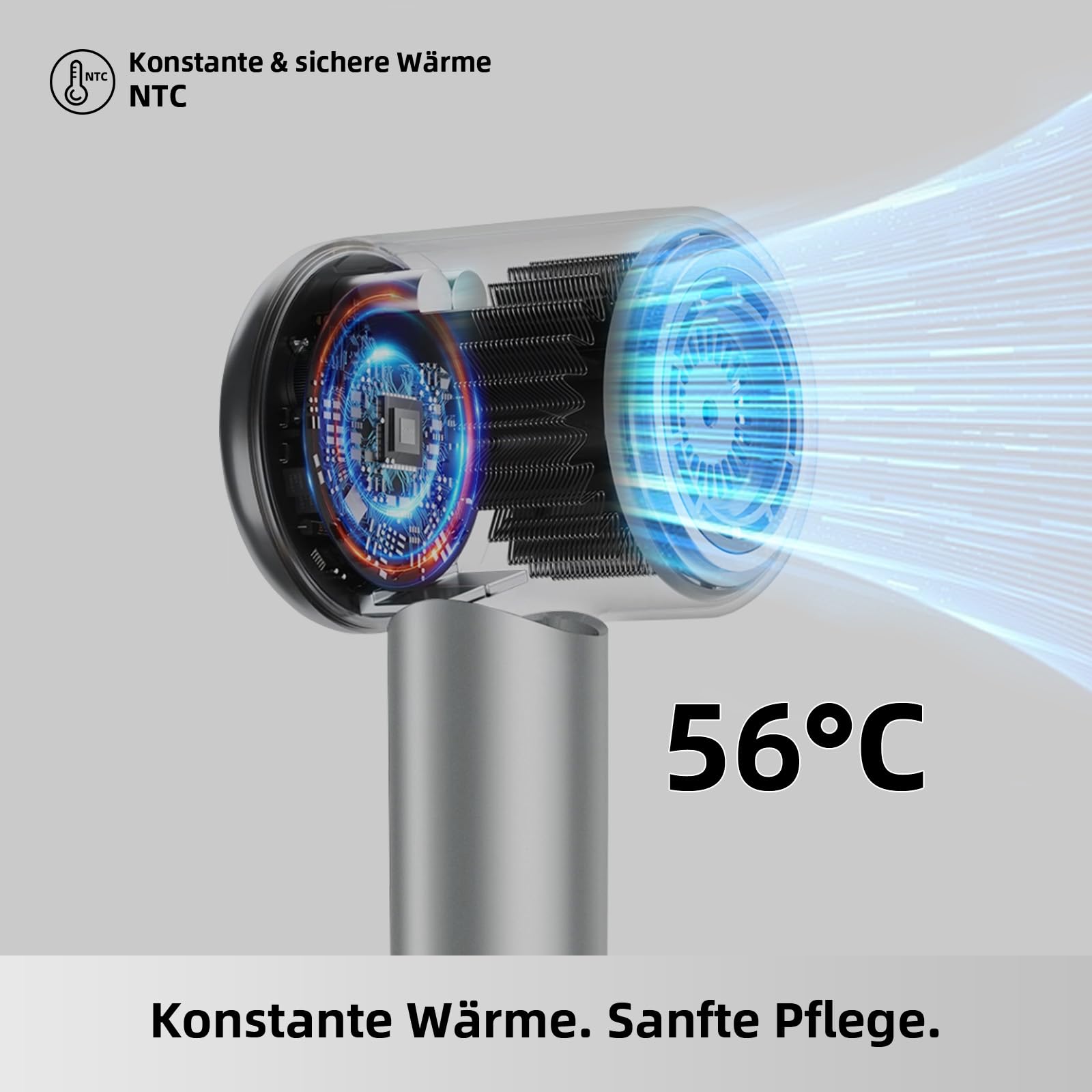 Phon Capelli Professionale – Asciugatura Rapida, Anti-Crespo, 1500 W Motore Brushless, 200M Ioni Negativi, Diffusore Incluso