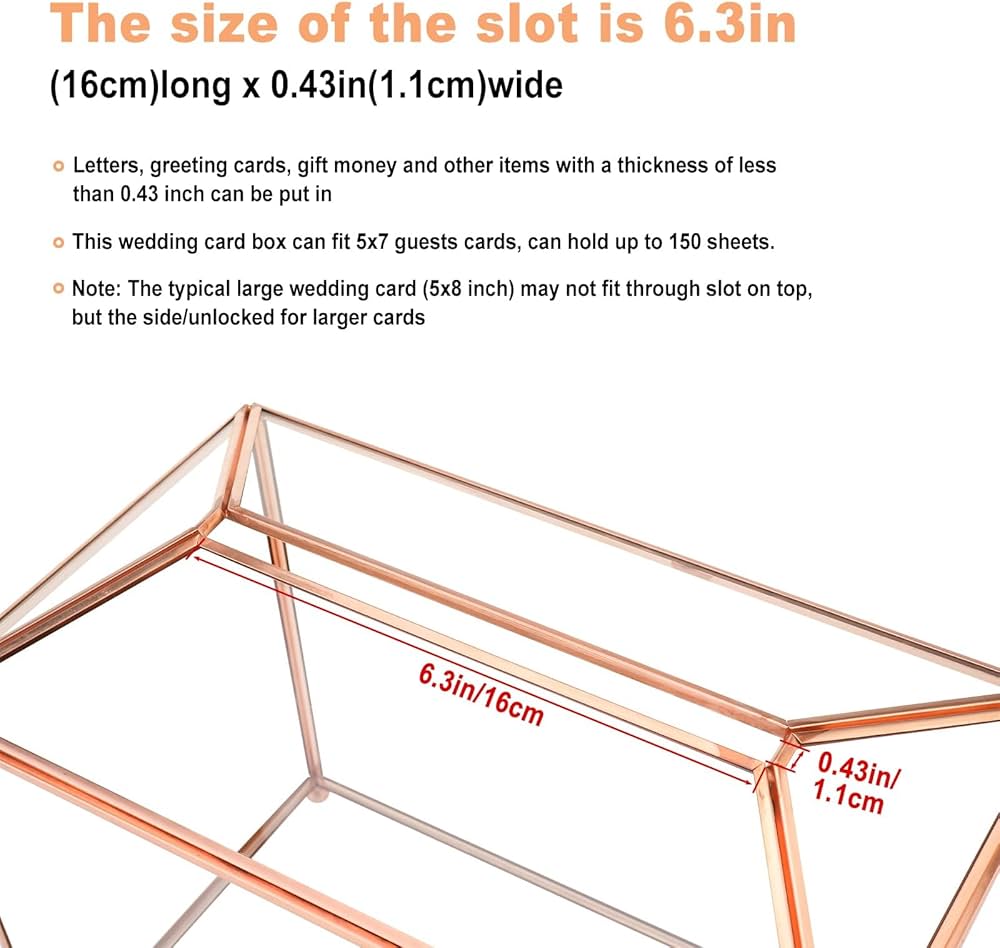 Amazon.co.jp: HighFree 10.2インチ ガラスウェディングカードボックス