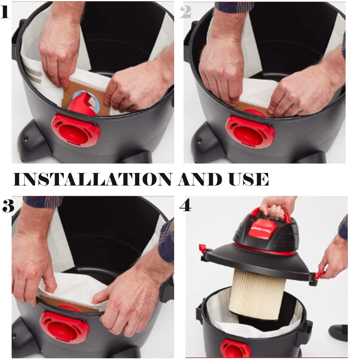 Replacement Filter Bags for Shop Vac Bags 5-8 Gallon Disposable Collection Filter Bags, Part #Type E 90661 906-61 9066100 / Type H 90671 9067100 10 Pack : Home & Kitchen