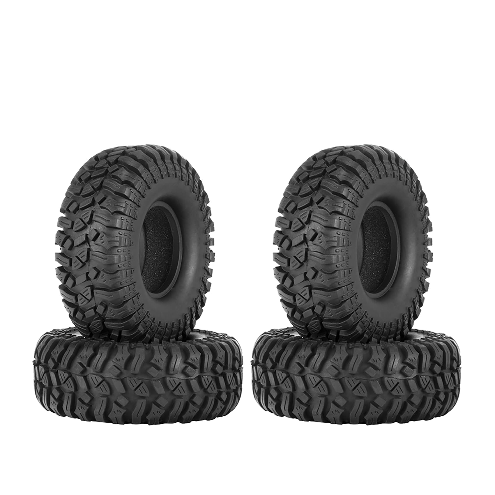KINGCOO 4PCS RC Crawler Rubber Tires 1.9 inch Wheels Tyres for 1:10 RC Rock Crawler Car Off-road Model Car for Axial SCX10 90046 CC01 D90 D110 TF2 Tamiya TRX4 Gen8 Upgrade Parts(115x40mm)