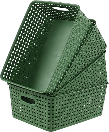 Miniatura 2 de Taysisiter - Cesta de almacenamiento de plástico, 4 paquetes