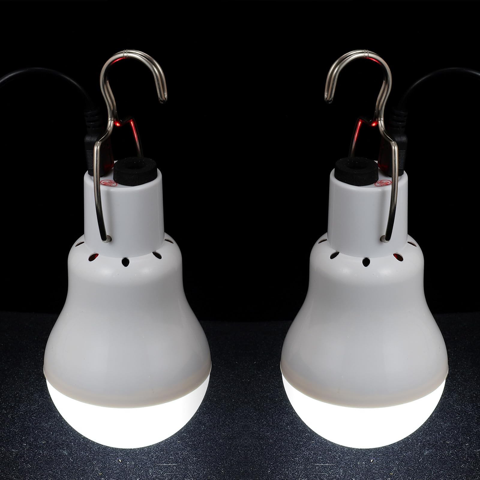 Lámpara de Camping Solar Portátil LED 2 Piezas 1500mah | Abs y Pc, Recargable, para Pesca y Montañismo, Uso en Tienda de Campaña y Hogar
