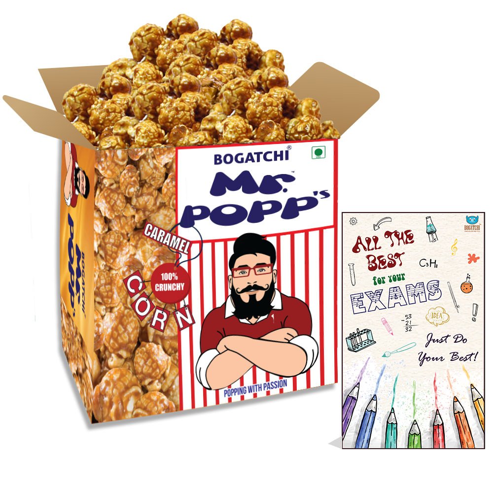 BOGATCHI Mr.POPP's Caramel Popcorn, Perfect Exam Time Gift, Handcrafted Gourmet Popcorn, 250g + Free Exam Time Greeting Card-picture-34