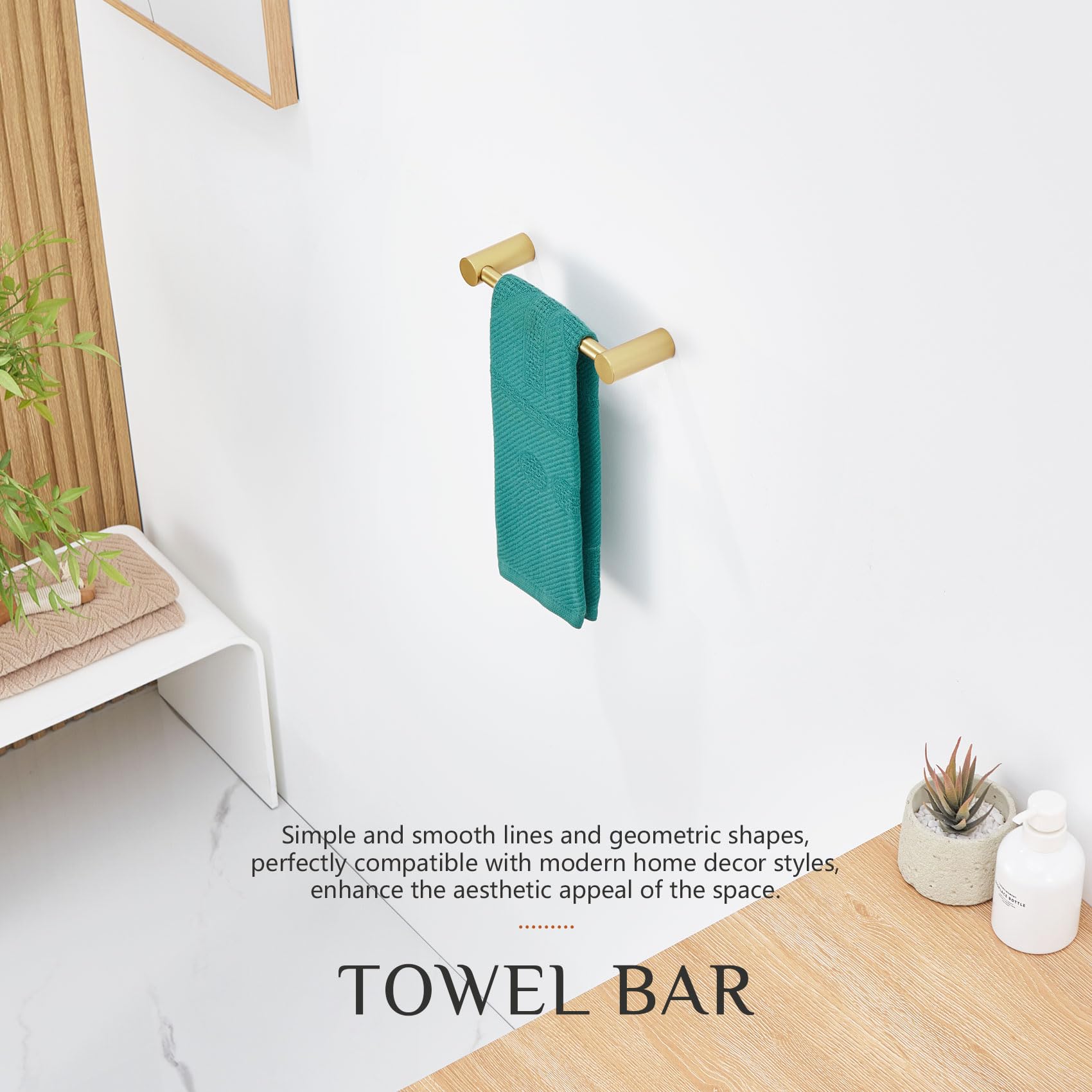 Brushed Gold Towel Ring - Modern Bathroom Hardware -8