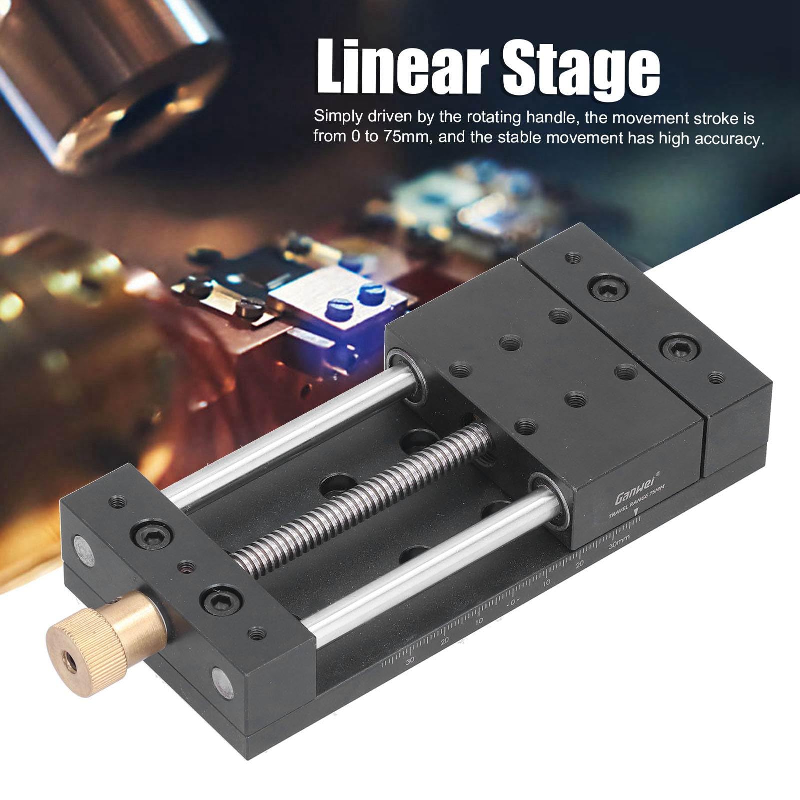 Lineartisch-Aktuator 75mm Manueller Schiebetisch Aluminiumlegierung Hochpräzise Linearführung mit Basis