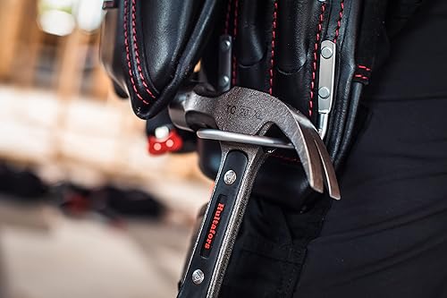 Miniatura 8 de Hultafors Work Gear HT5433 Carpenter's - Bolsa de cuero resistente para uñas y herramientas, bolsillos frontales con doble fuelle