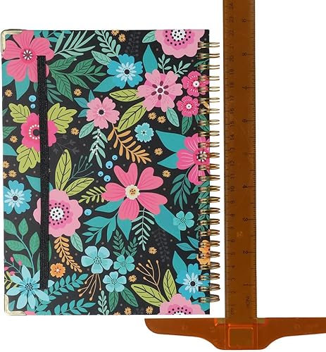 Miniatura 5 de Agenda 2023-2024-julio 2023 a junio 2024, planificador académico, semanal y mensual con bolsillo interior, patrón de flores, papel grueso, 8.5 x 6.2