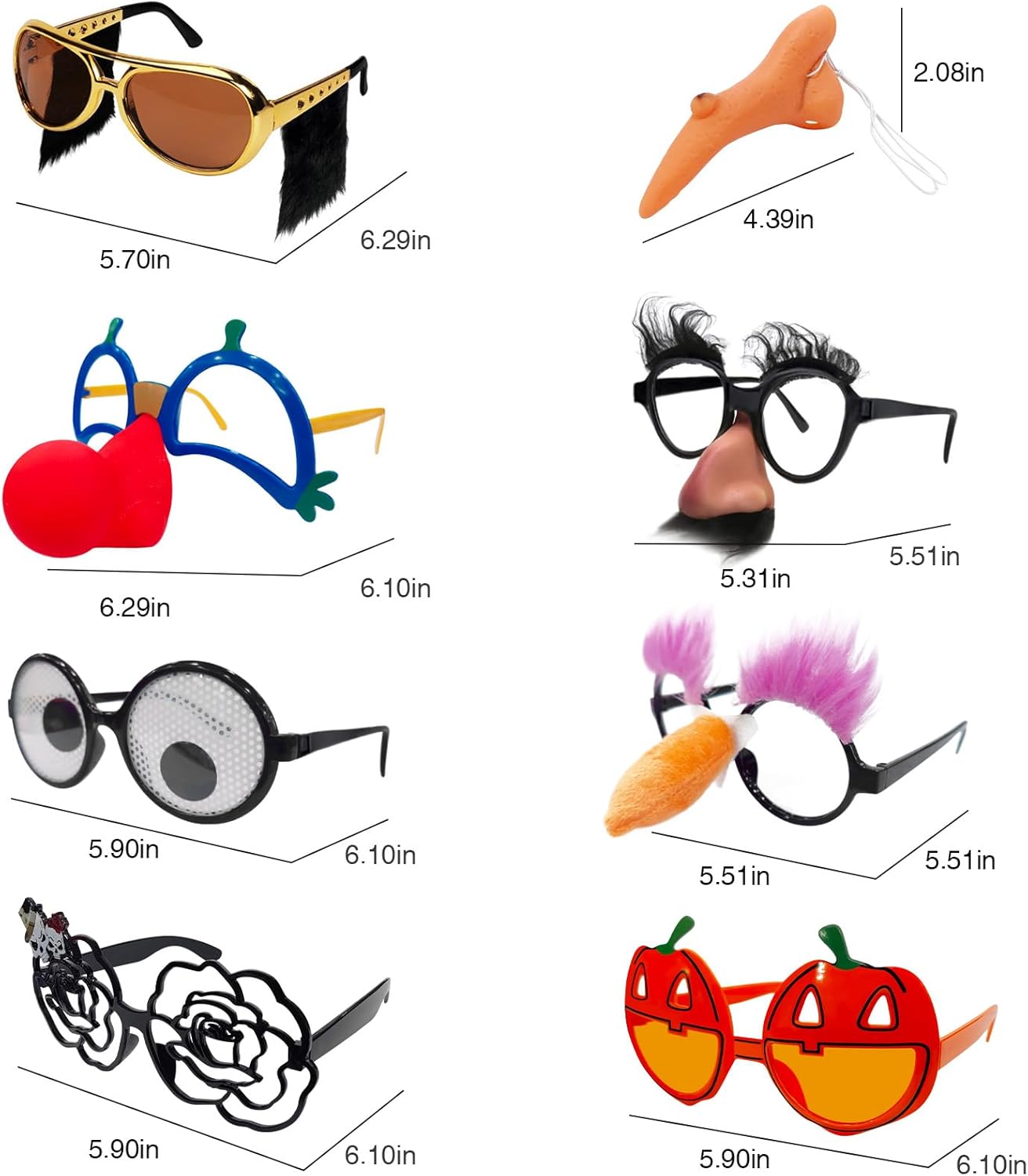 8 PCS Halloween Glasses Set Funny Costume Party Favors with 8 Styles Perfect for Halloween and Cosplay Parties - Image 2