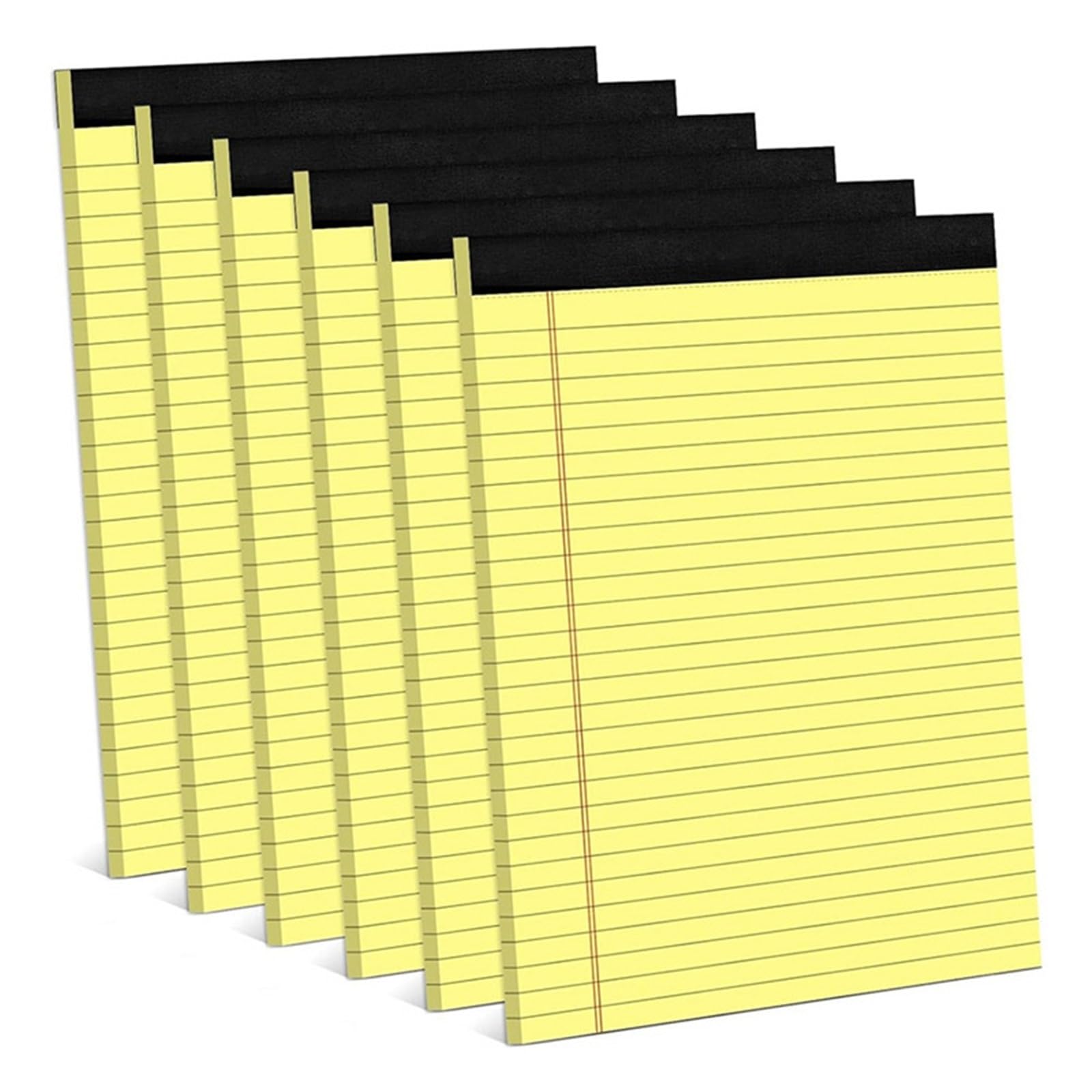 Farbige Notizblöcke, 4 Stück, gelb, 21,6 x 29,5 cm, schmal, liniert, Schreibpapier, Collegeblock für Arbeit, Schule, Büro, Bildung, To-Do-Listen