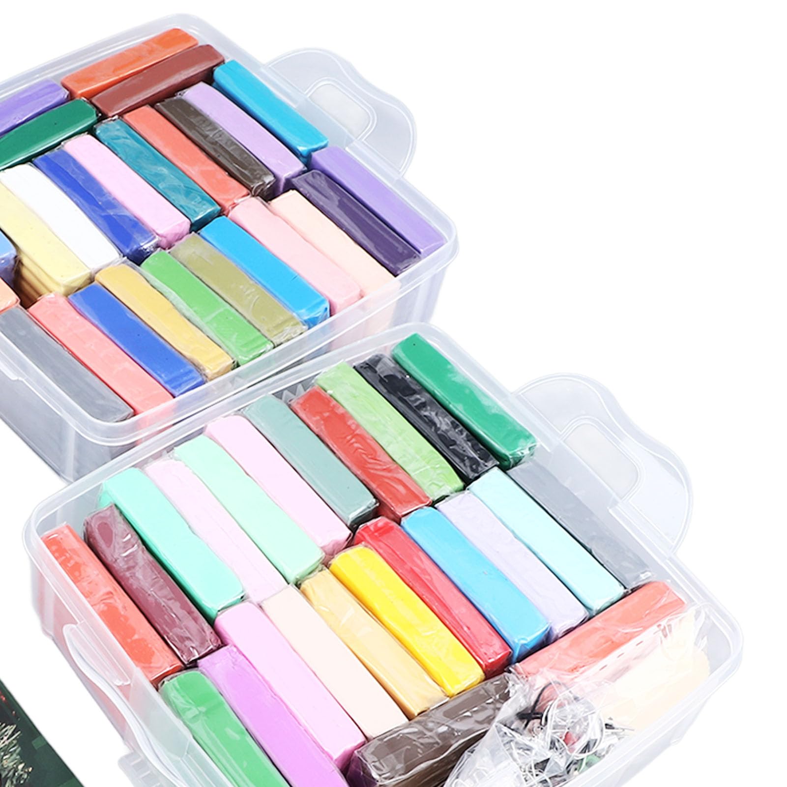 50 Colores Juego de Arcilla para Modelar, Kit Inicial de Arcilla Polimérica Segura y Ecológica, Ideal para Niños +3 Años, con 5 Herramientas y Caja de Almacenamiento