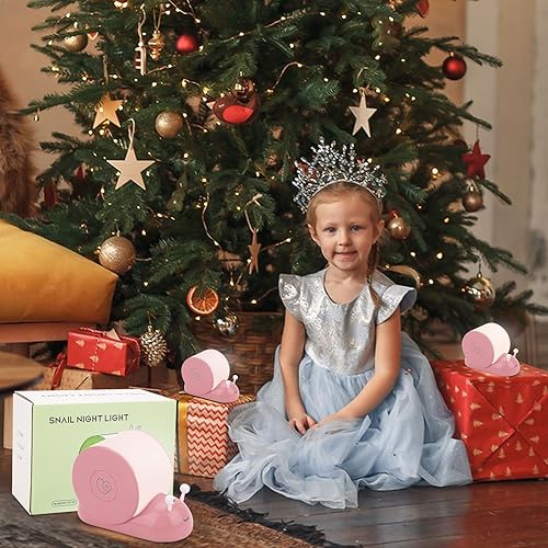 Miniatura 7 de QANYI Luz nocturna de caracol, bonita lámpara de escritorio con forma de caracol verde con imán para dormitorio, cocina, decoración estética de