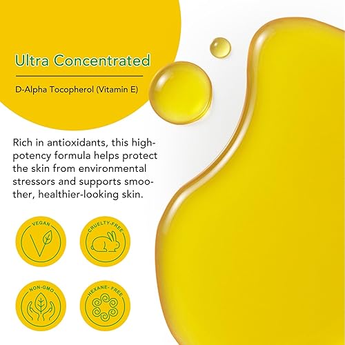 Miniatura 2 de ELBBUB Aceite de vitamina E de alta calidad, ultra concentrado, hidrata, mejora la apariencia de cicatrices y estrías, hidratación de la piel, para