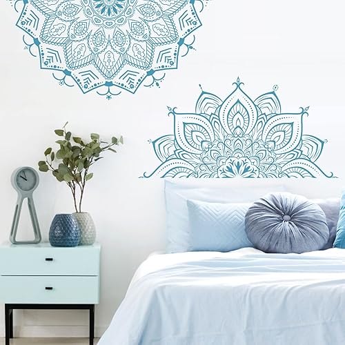 Miniatura 3 de Calcomanías de pared modernas de mandala morada, calcomanías de pared de flores de mandala grande, diseño de mandala, diseño de mandala, decoración