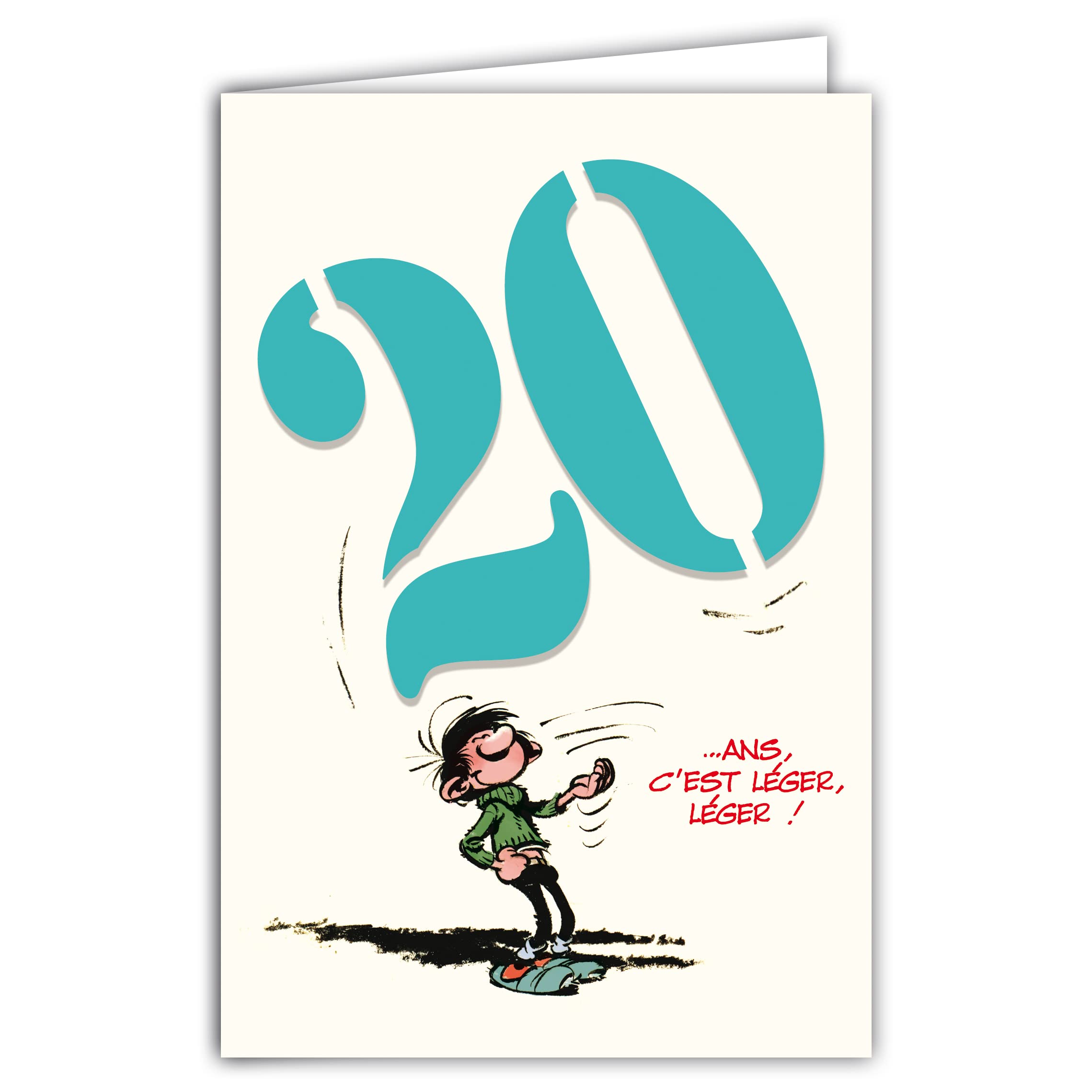 Gaston Lagaffe Geburtstagskarte „30 Jahre“ – Humorvolle Doppelkarte Mit Illustriertem Umschlag, 12 X 17 Cm