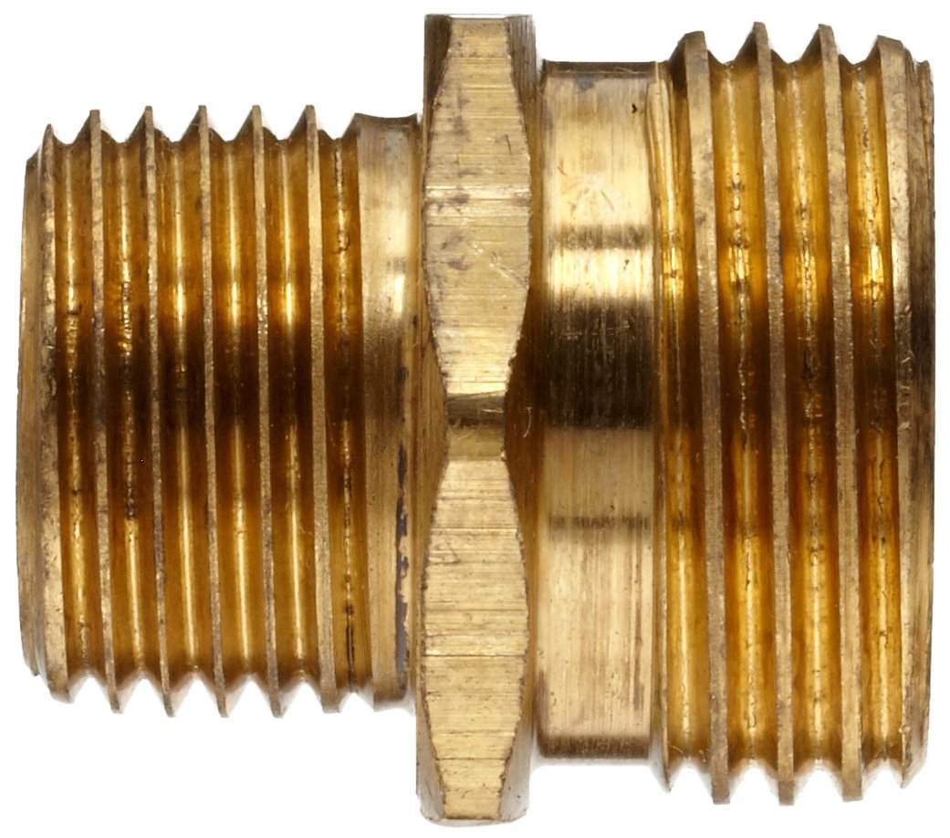 Anderson Metals-07478-1206 Brass Garden Hose Fitting, Connector, 3/4" Male Hose ID x 3/8"GHT Male Pipe
