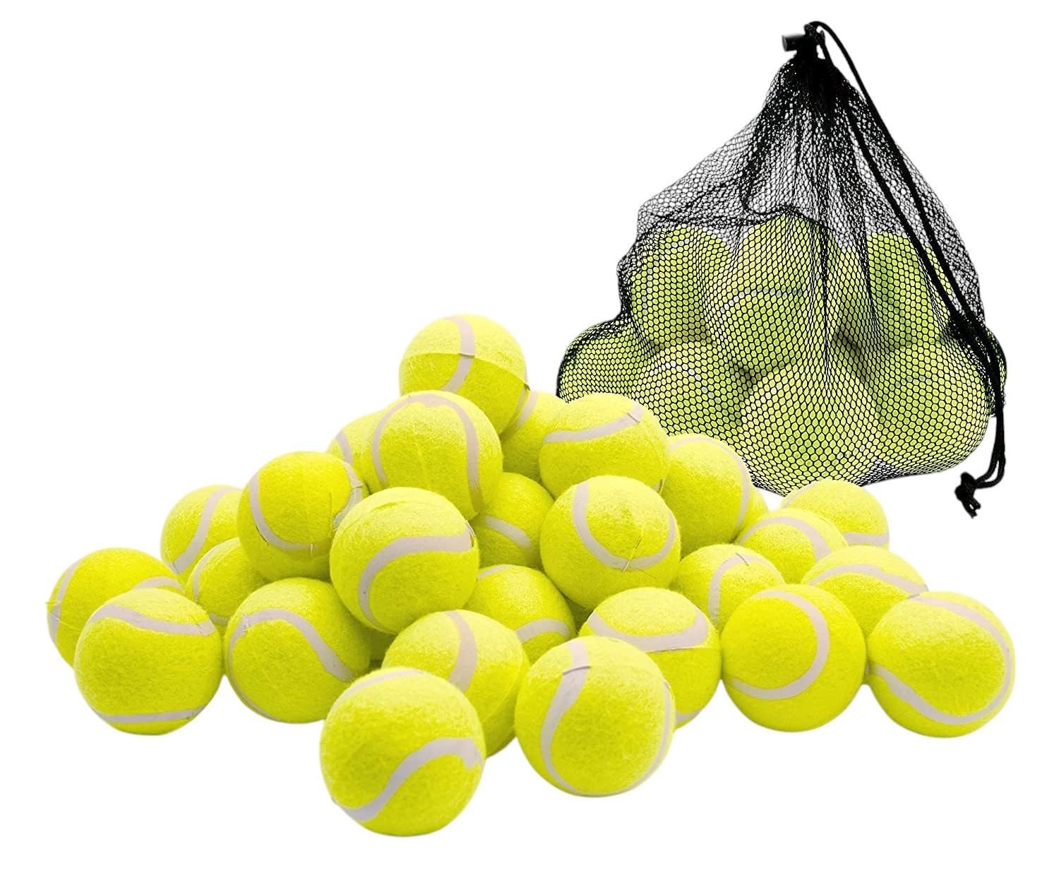 1ABOVE Pack of 24 Durable Sports Play Tennis & Cricket Balls for Training, Practice & Throwing Machines – Sturdy Rubber Felt Balls for Adults, Coaching & Pet Play