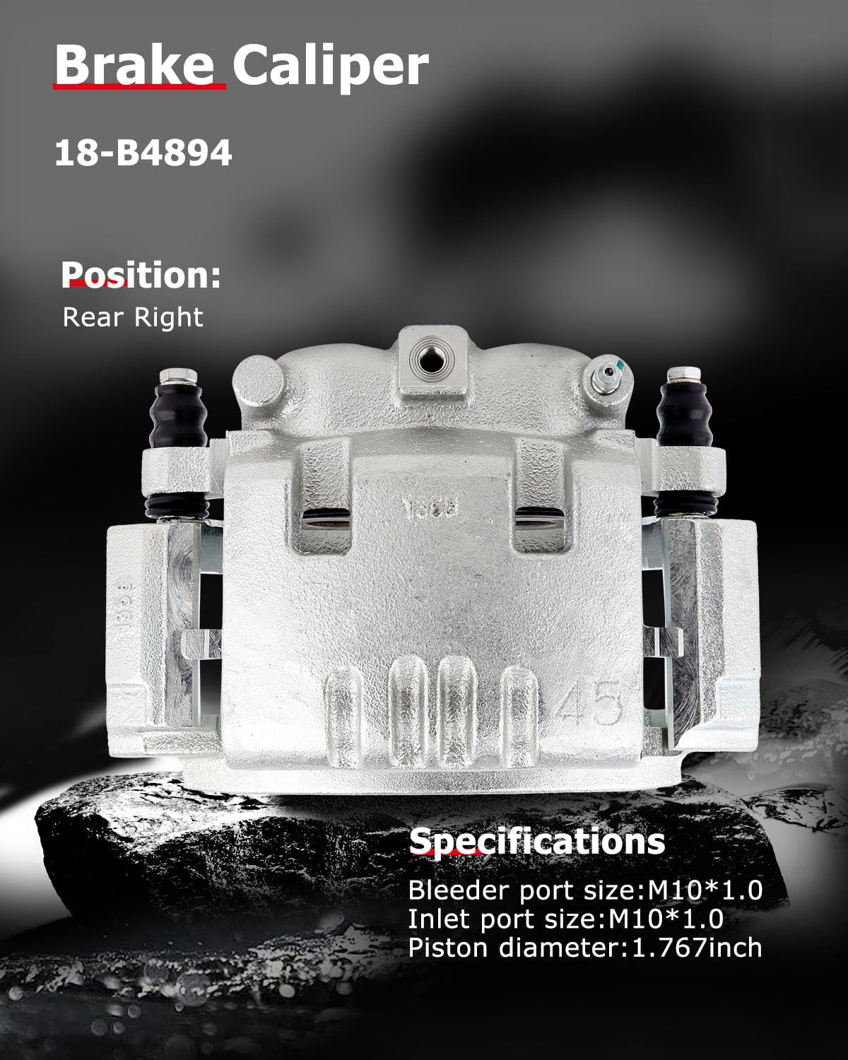 cciyu Rear Right Brake Caliper w/Bracket 18-B4894 For Dodge For Ram 1500 2006-2008,For Dodge For Ram 2500 2003-2008,For Dodge For Ram 3500 2003-2008