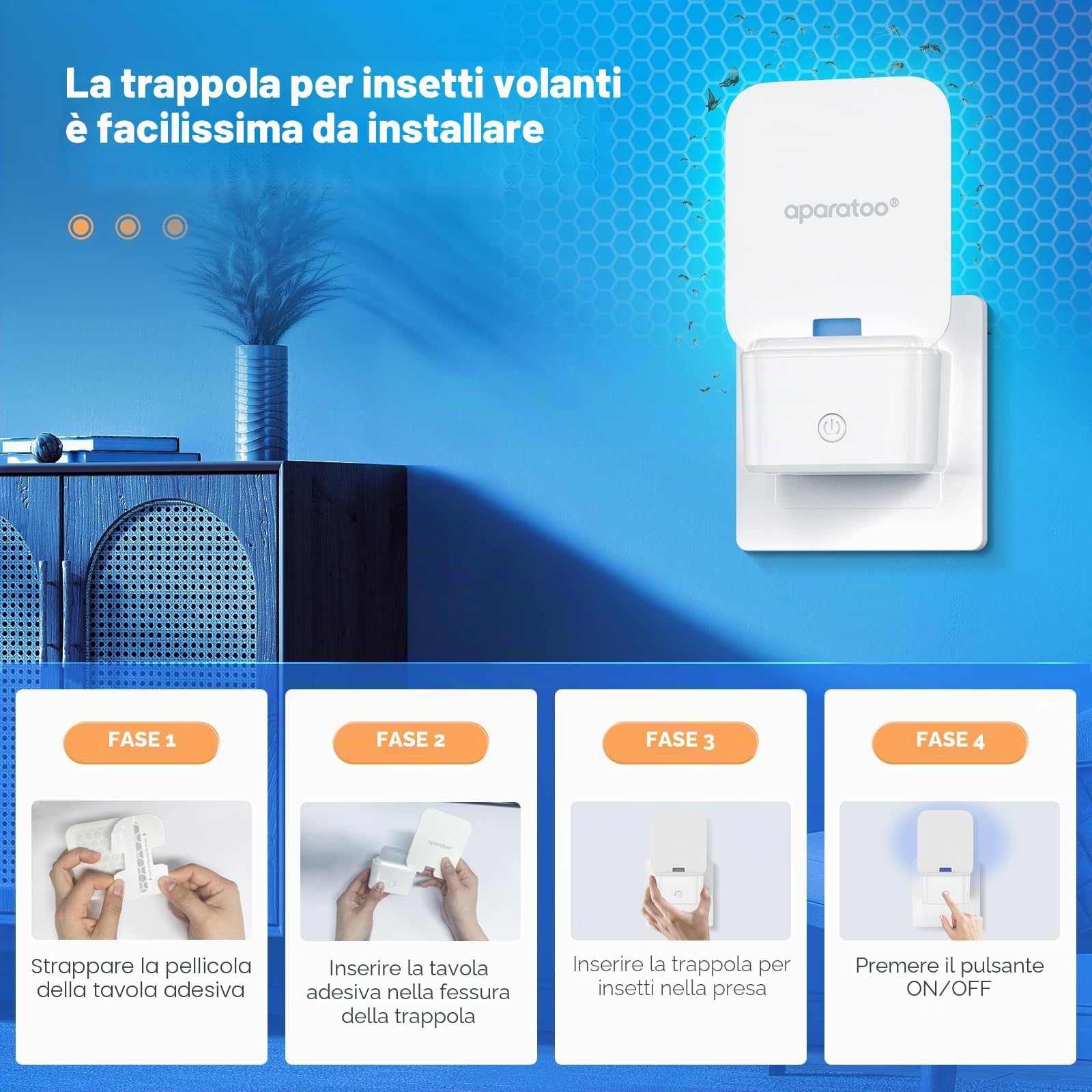 Trappole Acchiappa Ciliegio Mosche, Trappola Adesiva con UV Lampada Antizanzare Elettrica 2 Pezzi, Trappola Appiccicose Anti Zanzare Trappola Mosche Zanzare Trappolaper Formiche (10 trappole)