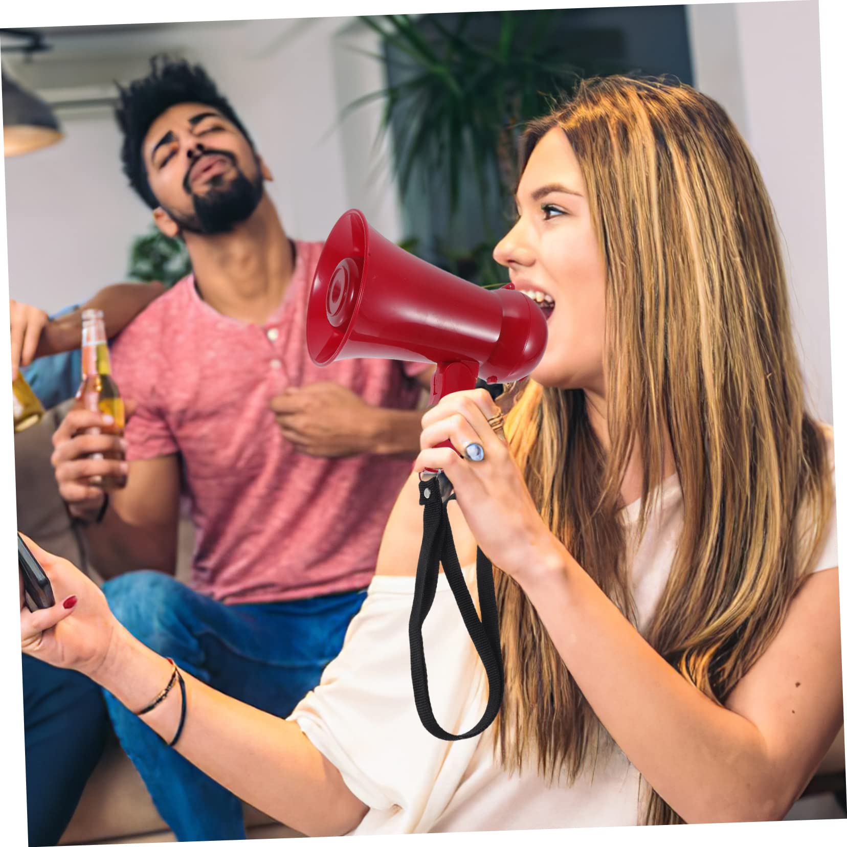 Abaodam Amplificador Portátil De Pequeño Megáfono para Animar Deportes Altavoz para Fiestas con Volumen Megáfono Pilas para Animadoras