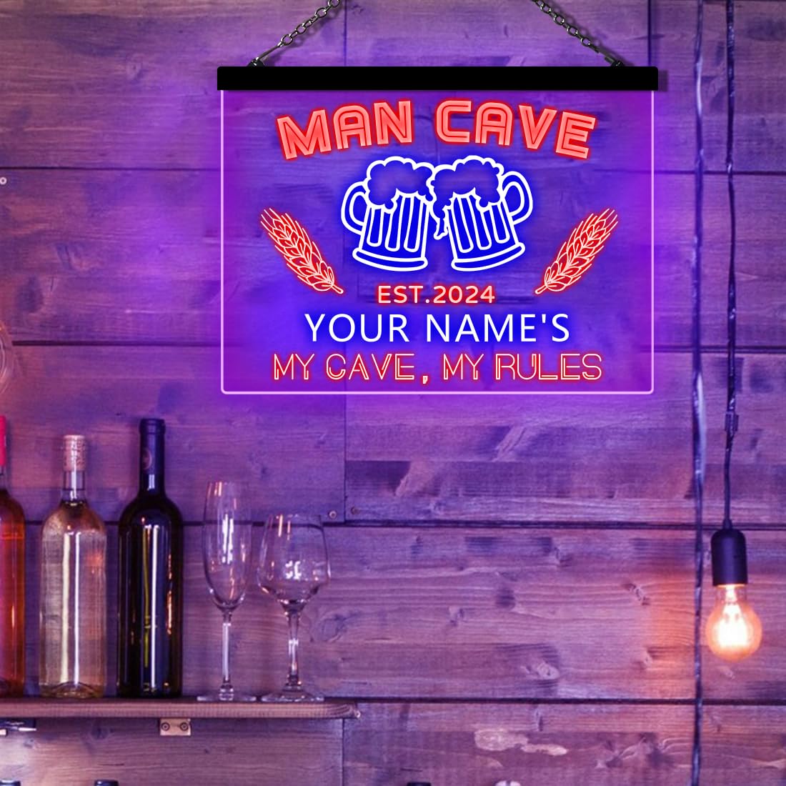 Enseigne Au Néon Personnalisée LED - Décor Murial Pour Chambre, Bar, Bureau - Cadeau Personnalisé Pour Mariage, Anniversaire, Fête - 11