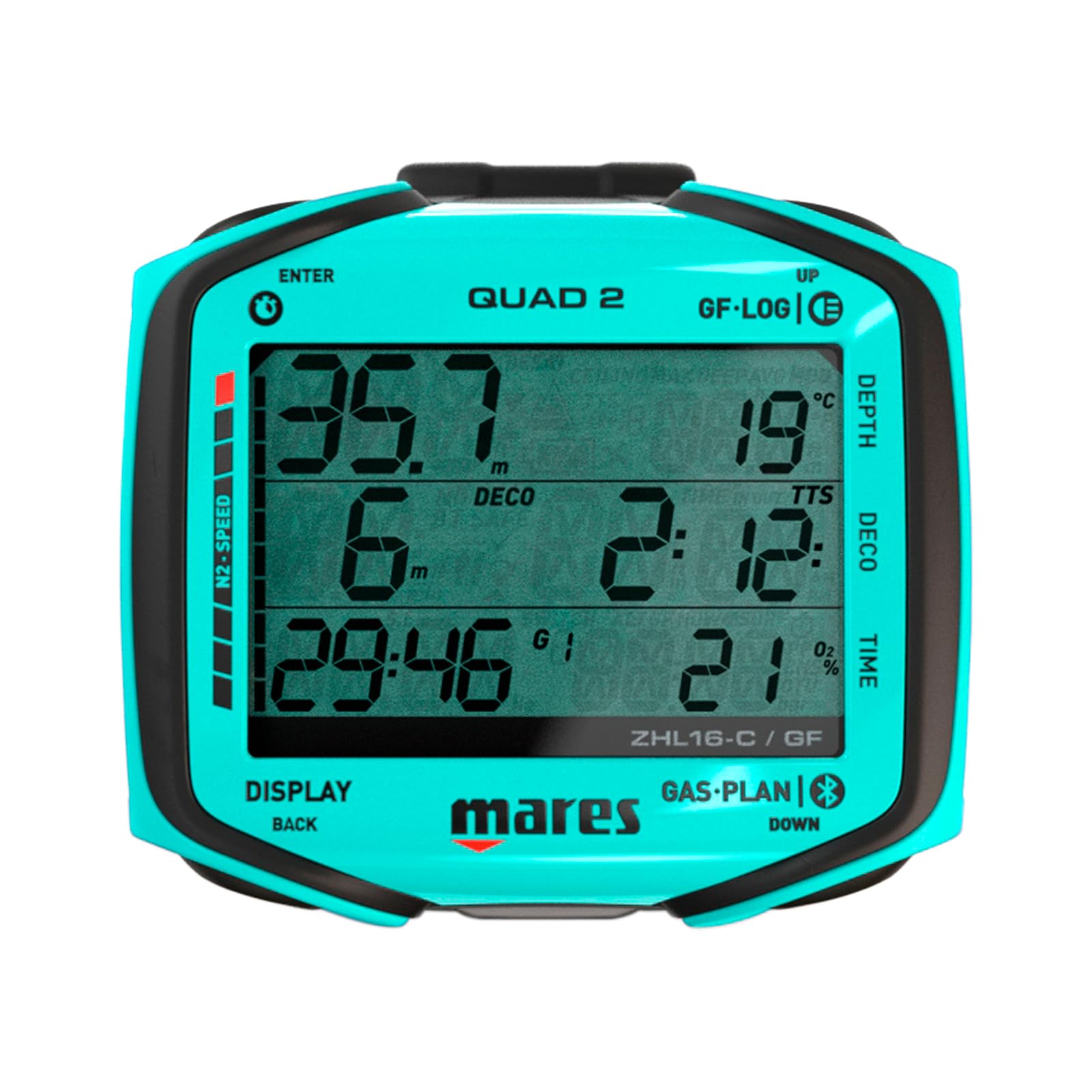 Ordinateur de plongée Mares Quad 2 Aquamarine
