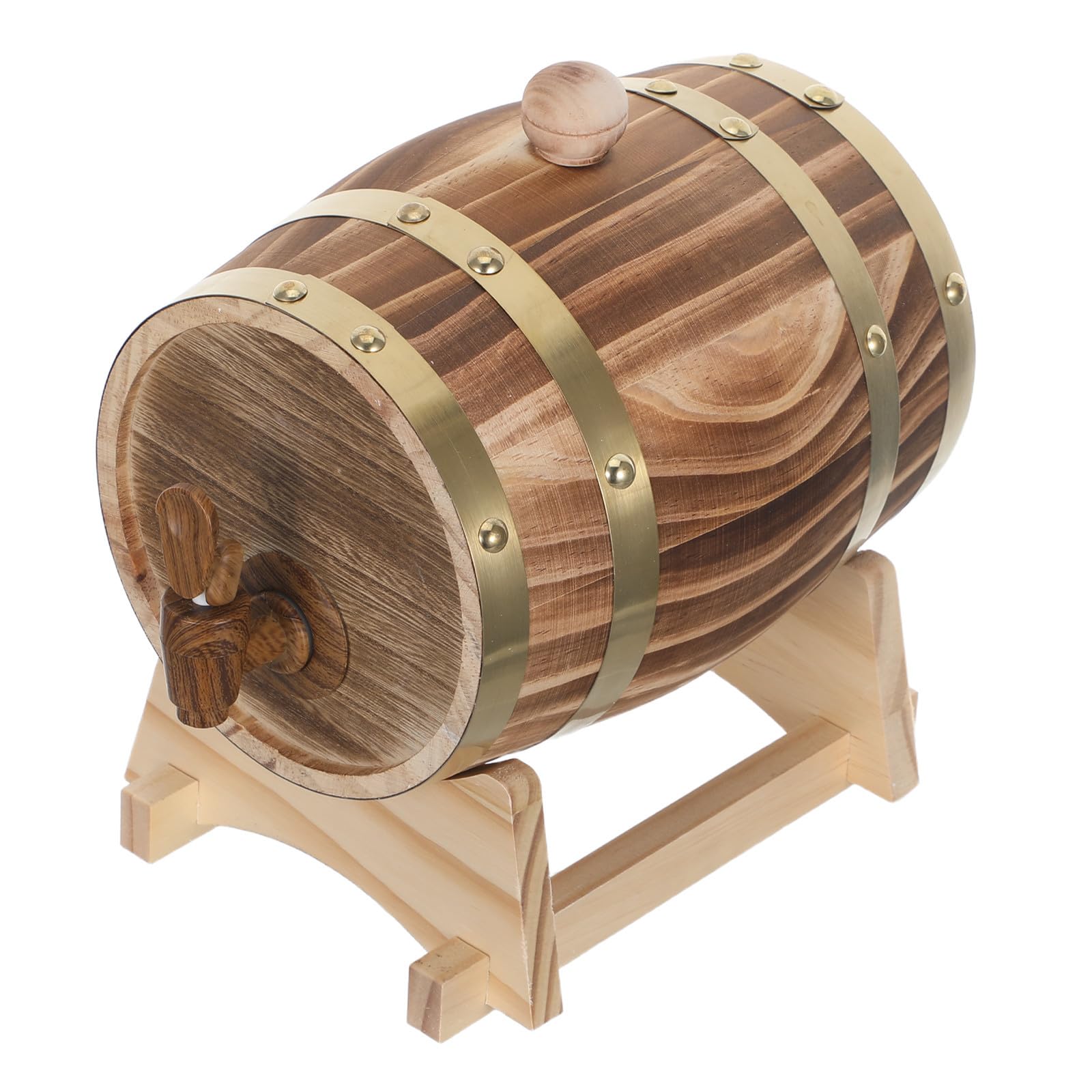 Barril de Roble de 1,5 L con Soporte y Grifo para Bebidas