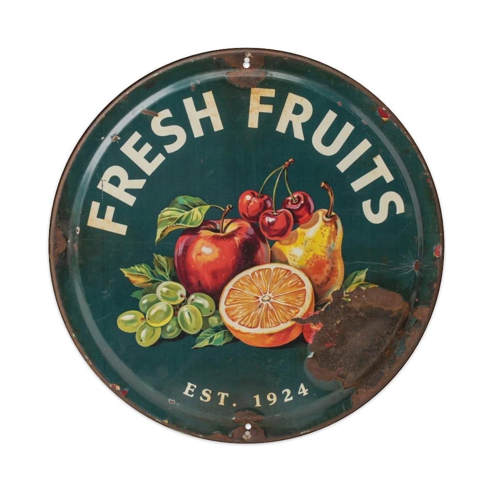 Kitchen-Fruit-Tin Metal Tin Sign Plaque