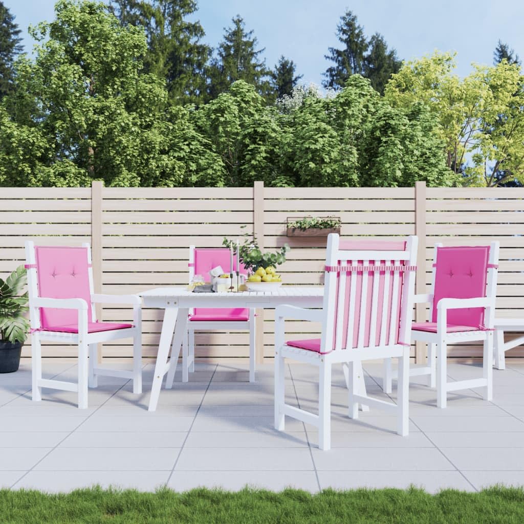 Coussins de chaise extérieurs imperméables 100x50x4 cm rose lot de 4
